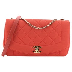 Chanel Diana Flap Bag Quilted Jersey Medium