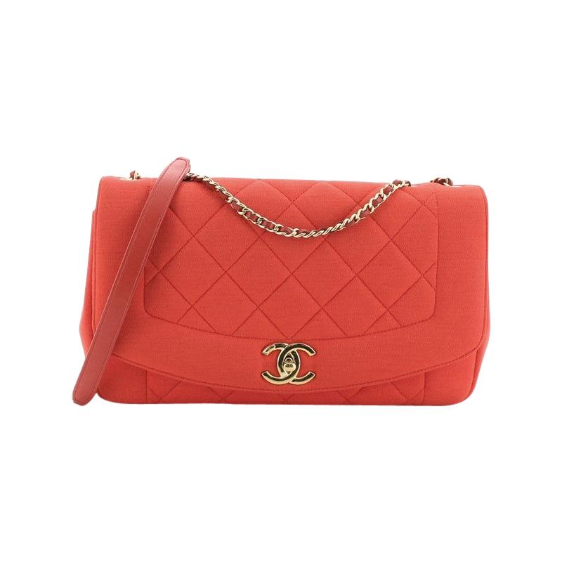 Chanel Diana Flap Bag Quilted Jersey Medium