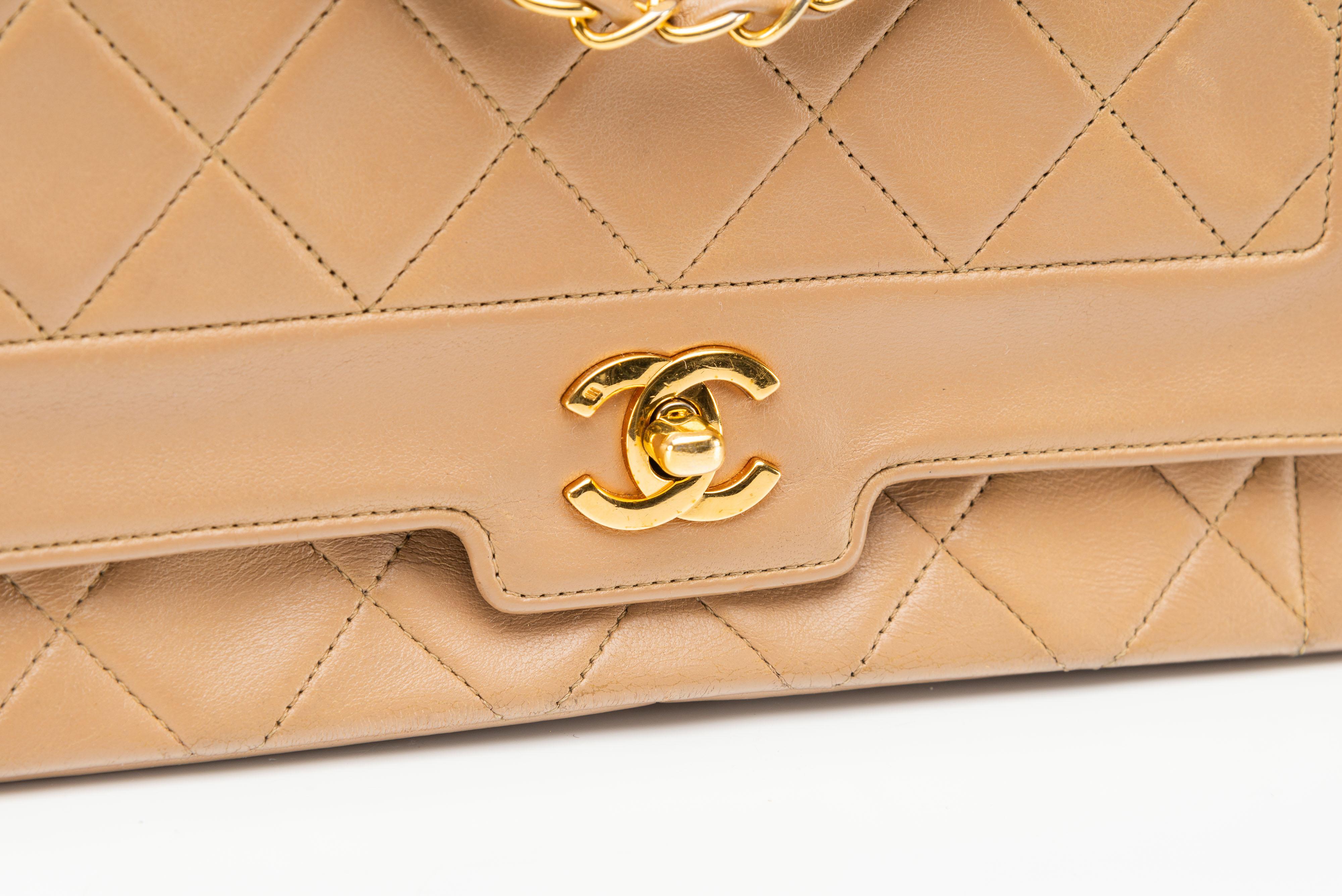 Chanel Diana Medium Light Brown 24k Gold Hardware For Sale 3