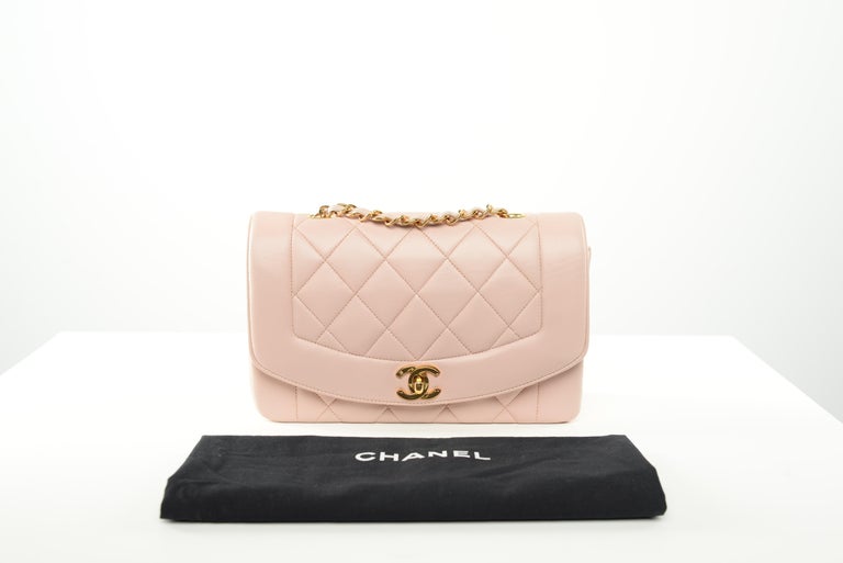 Chanel Mini Diana Quilted Lambskin Beige Bijoux Chain at 1stDibs
