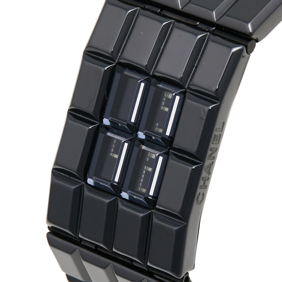 Chanel Digital Ceramic Chocolat H1003 Women's Wristwatch 24 mm 5