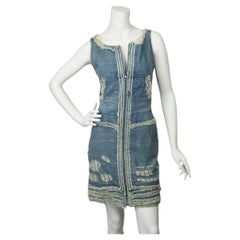 Chanel Ärmelloses Kleid aus Denim im Used-Look  Größe US 6
