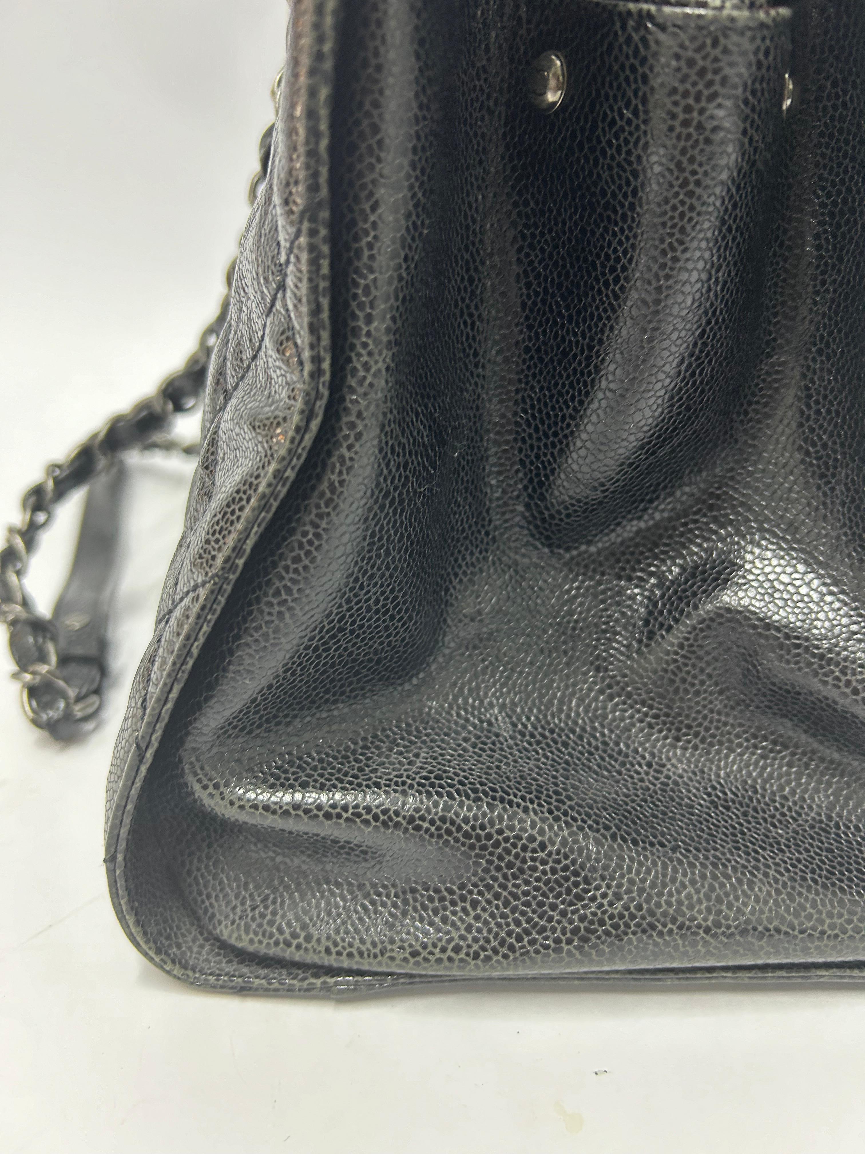 Chanel Distressed Glazed Caviar CC Crave Tote Bag For Sale 11