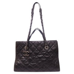 Chanel Distressed glasierte Kaviar CC Crave Tote Bag im Used-Look