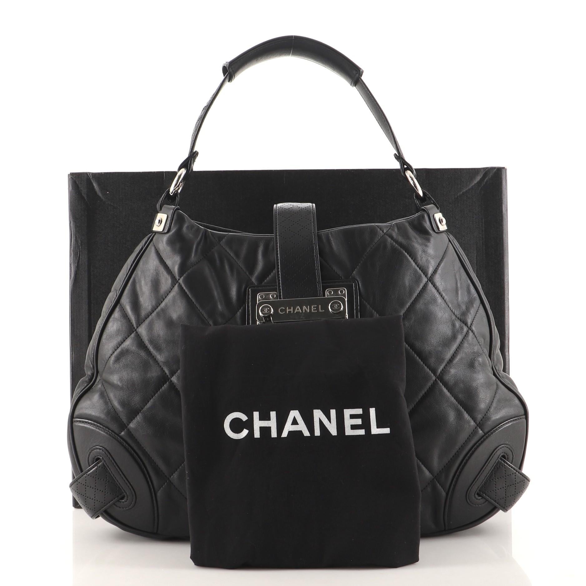 Chanel Door Latch Hobo Quilted Leather at 1stDibs