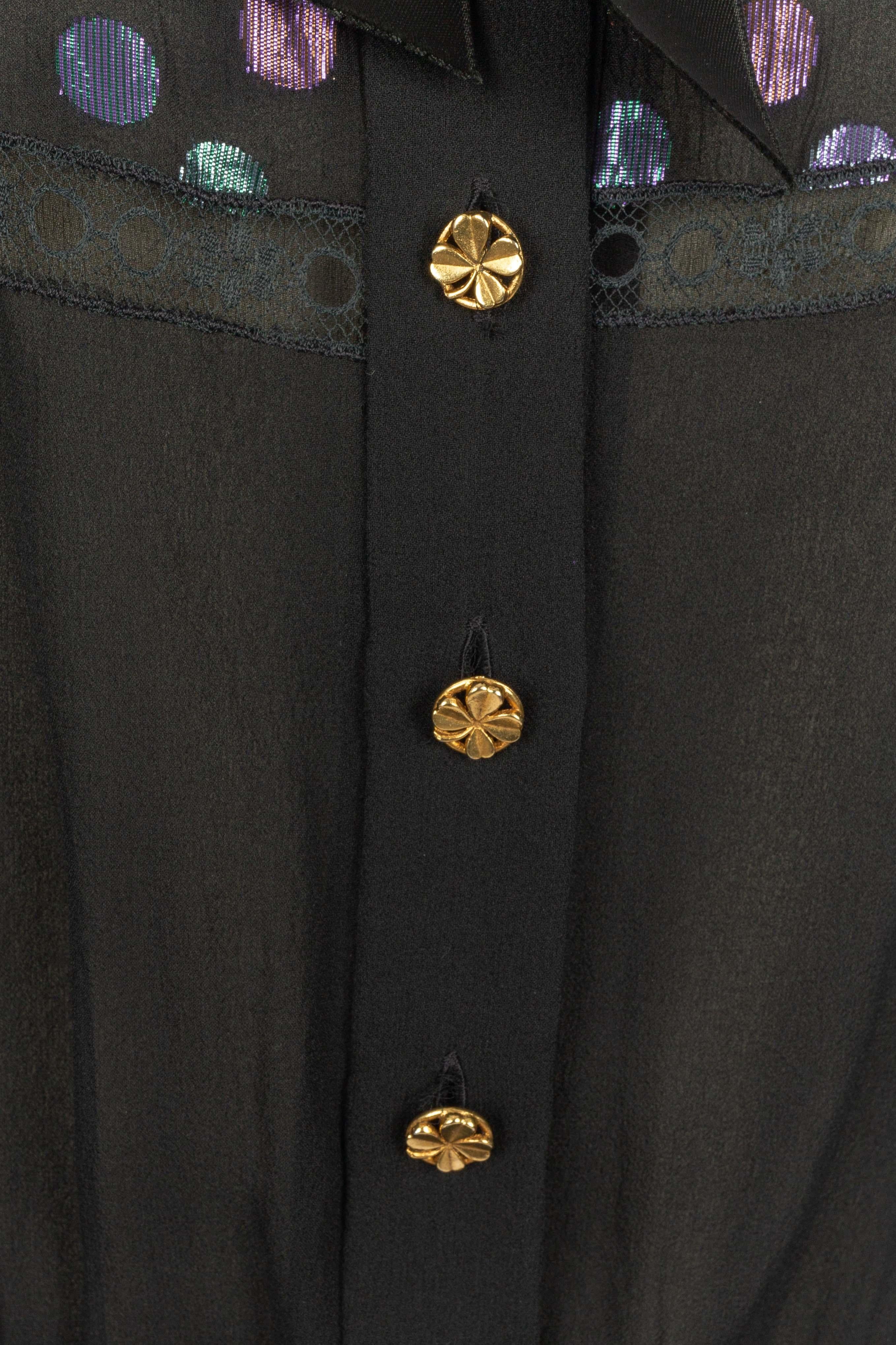 Chanel dotted dress 1990s In Excellent Condition For Sale In SAINT-OUEN-SUR-SEINE, FR