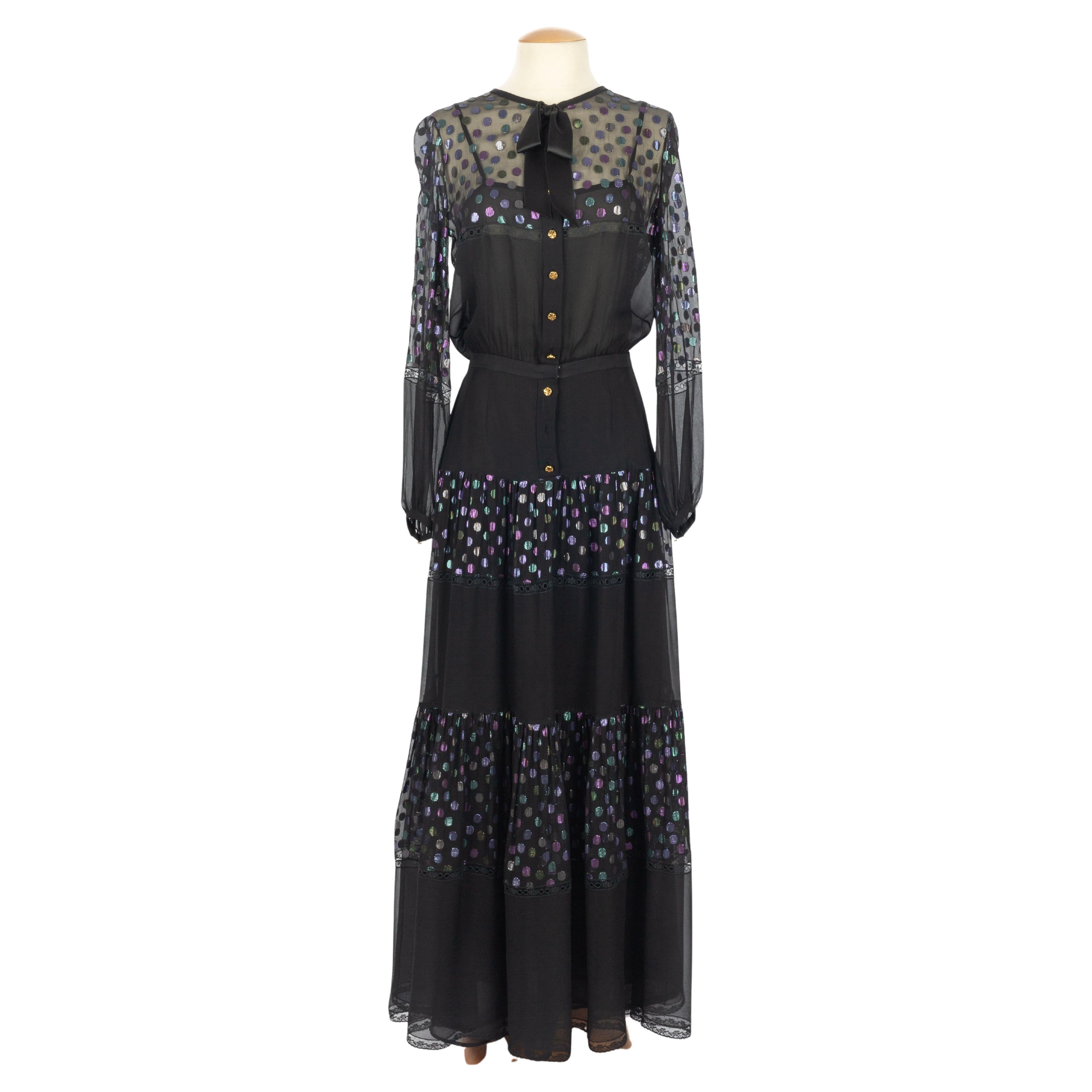 Chanel dotted dress 1990s For Sale