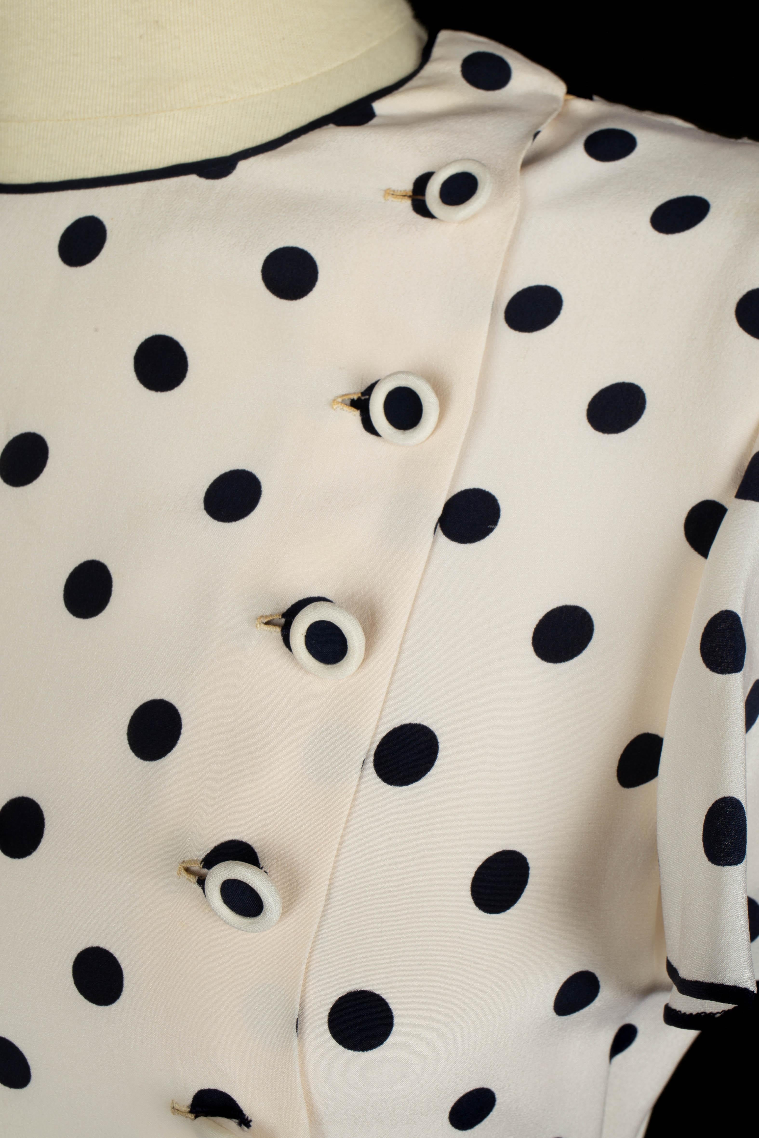 Noir Robe à pois Chanel Haute Couture en vente