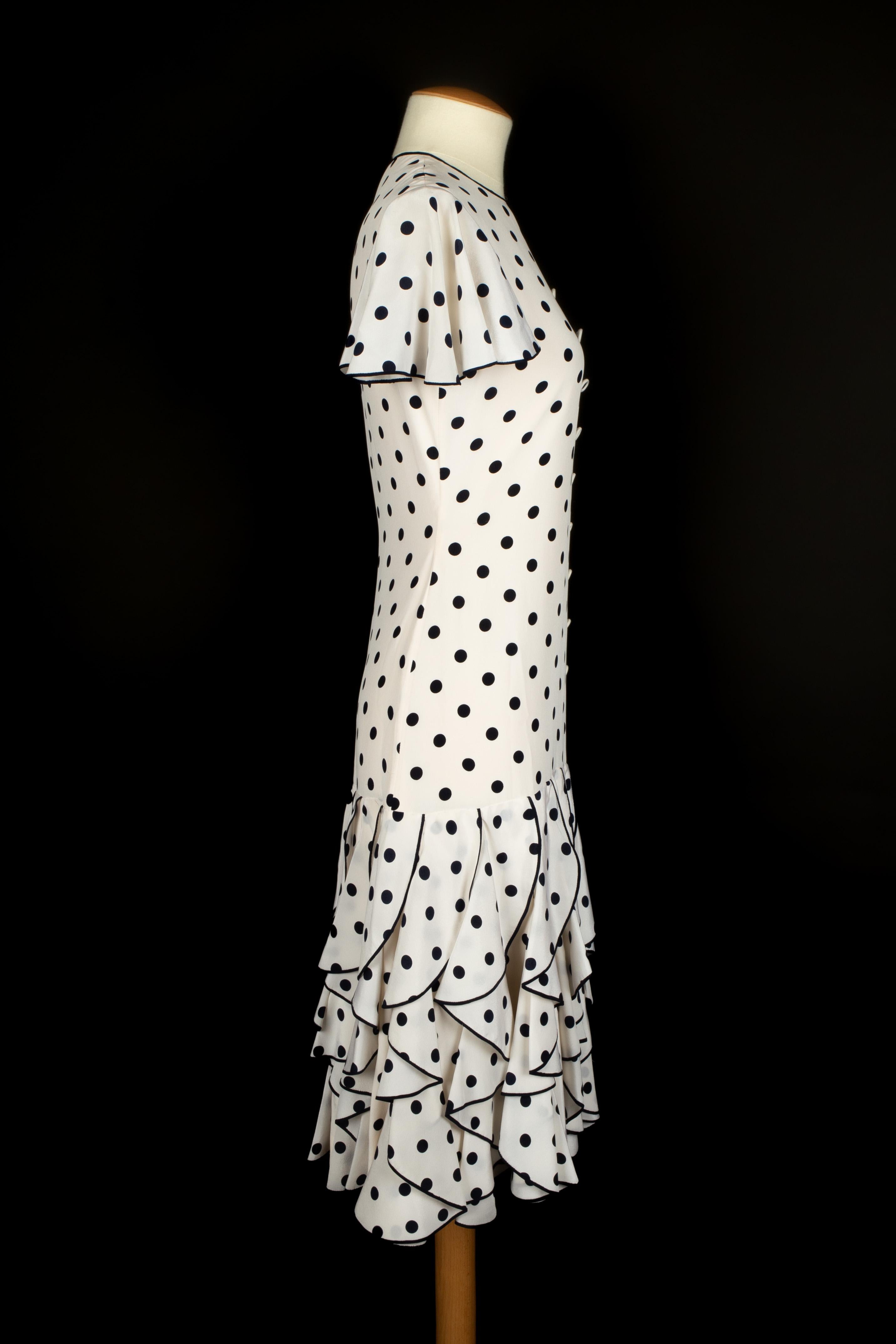 Robe à pois Chanel Haute Couture Excellent état - En vente à SAINT-OUEN-SUR-SEINE, FR