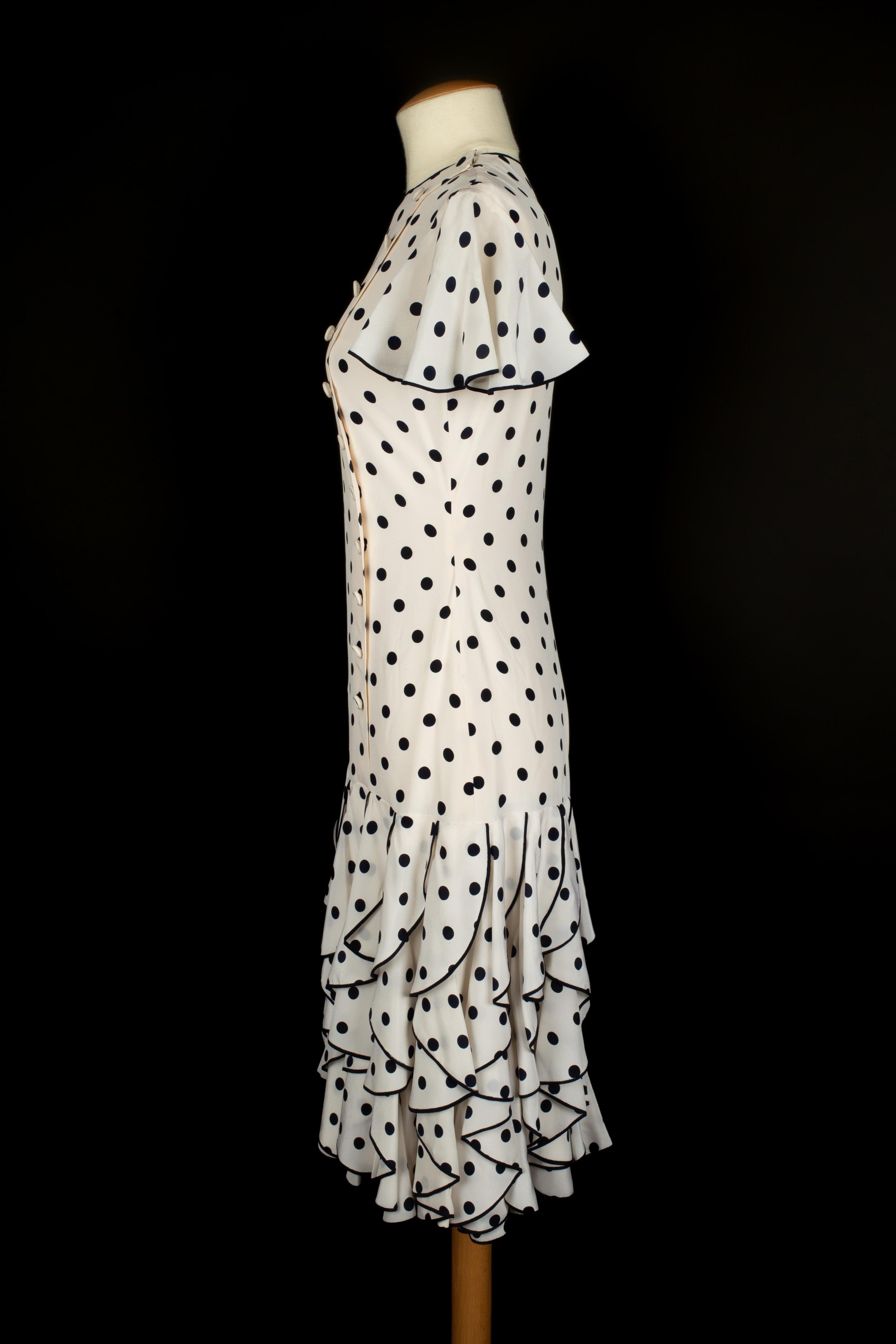 Robe à pois Chanel Haute Couture en vente 1