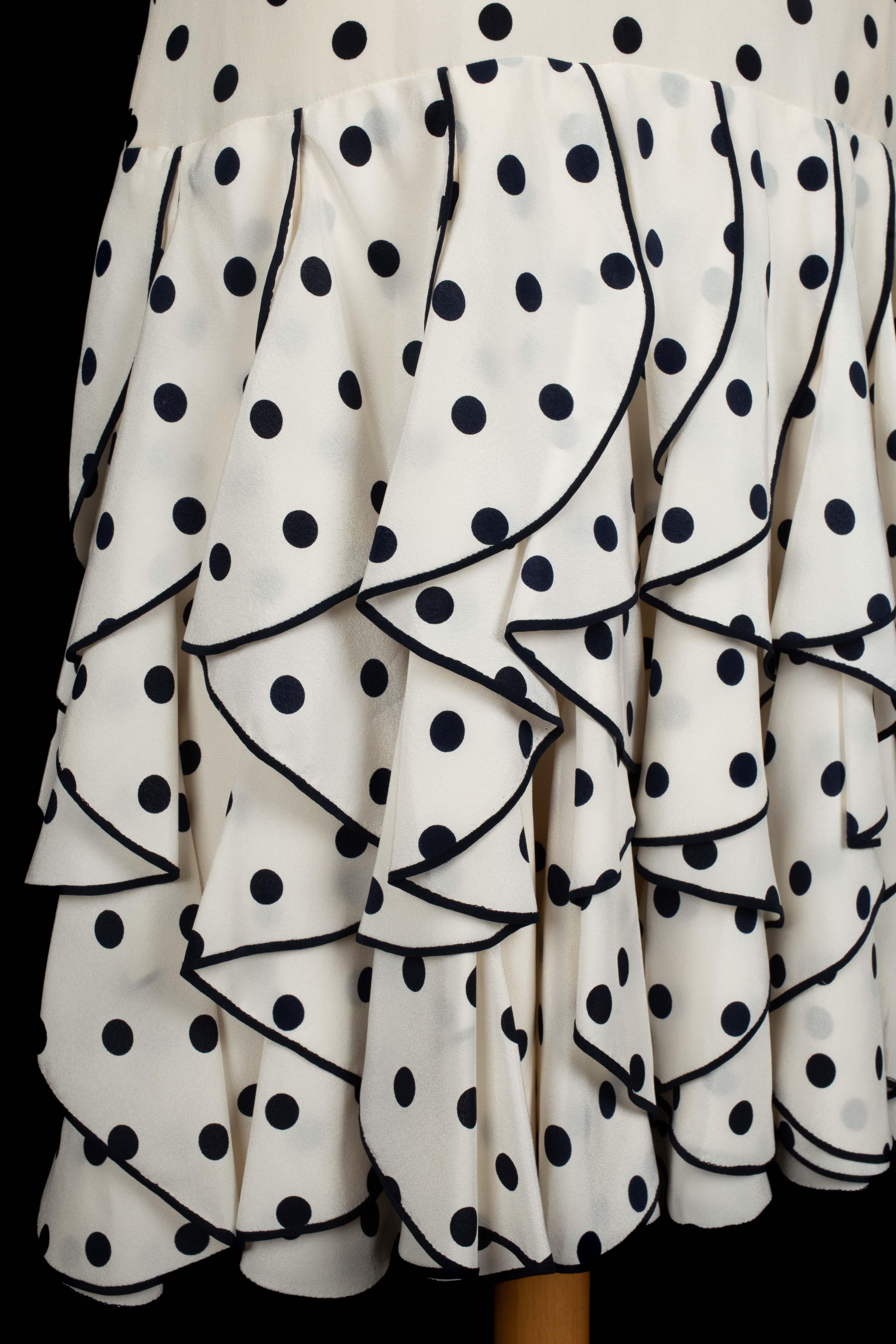 Robe à pois Chanel Haute Couture en vente 4