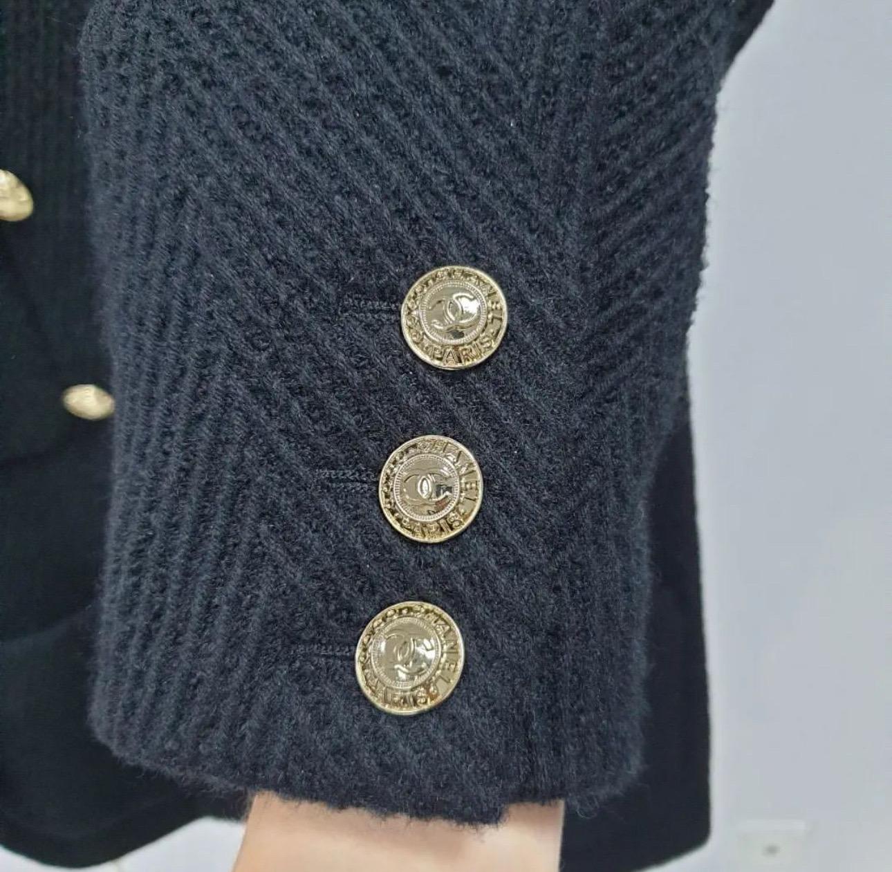 Chanel Double Breasted CC Buttons Wool Coat 1