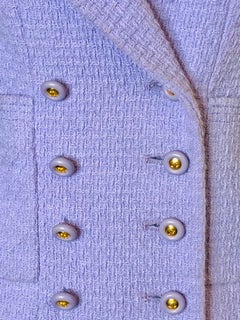 Chanel Double Breasted Lavender Cotton Jacket