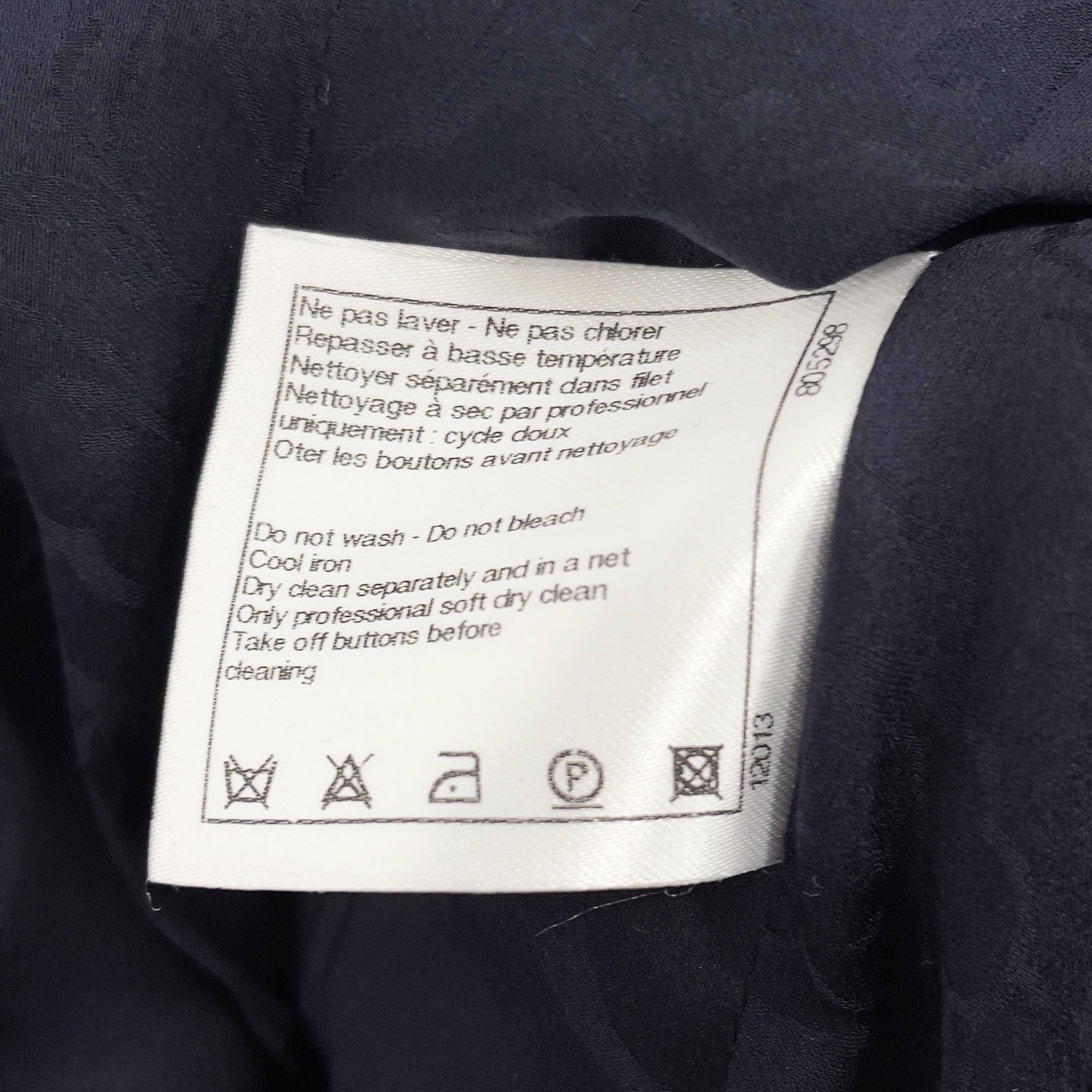CHANEL Double Breasted Sweater Blazer Navy Blue / Silver FR 38 / US 6 6