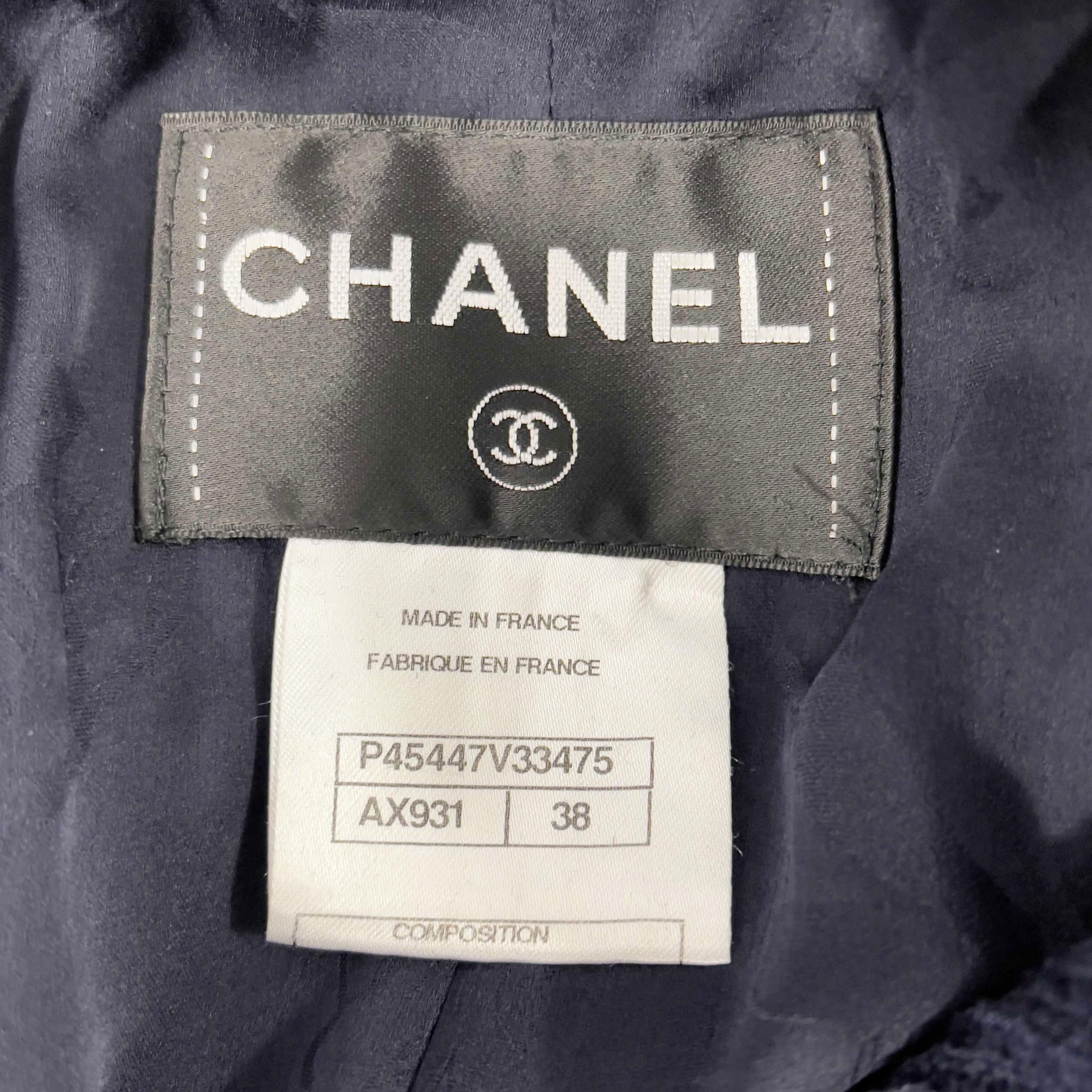 CHANEL Double Breasted Sweater Blazer Navy Blue / Silver FR 38 / US 6 3
