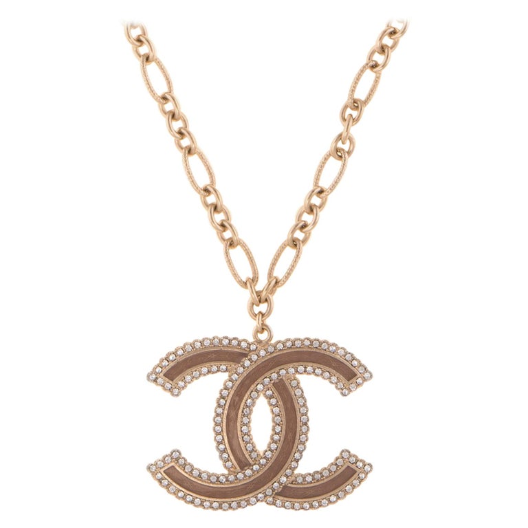 Chanel Tree and Clover CC Logo Resin Pendant Necklace