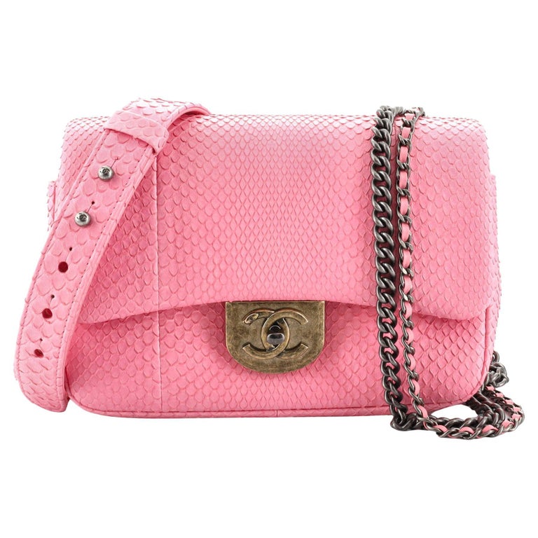 Chanel Double Carry Chain Waist Bag Python Small at 1stDibs