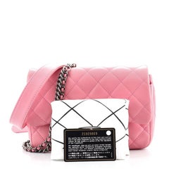 Chanel Double Carry Chain Gürteltasche Gestepptes Ziegenleder Klein