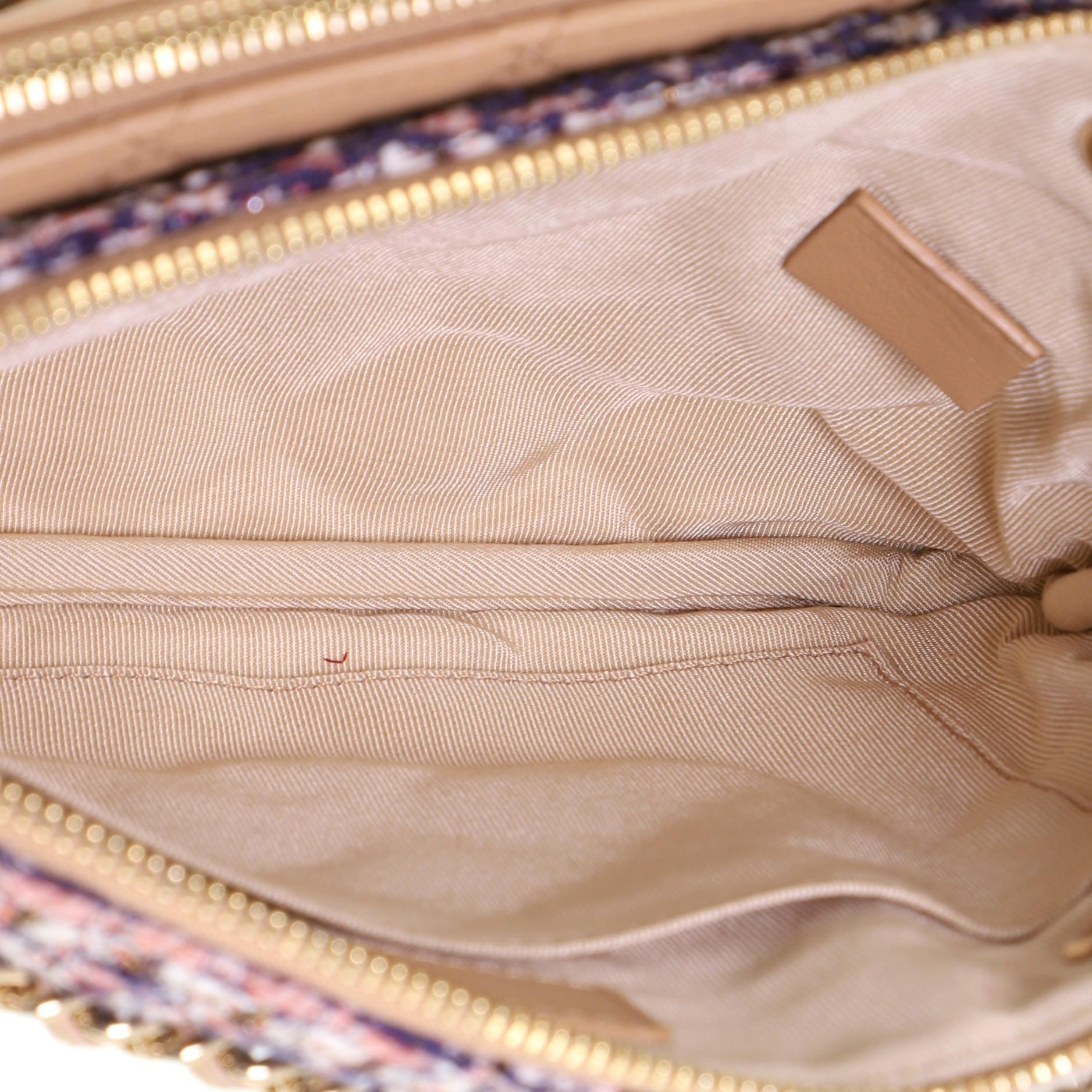 Women's or Men's Chanel Double Case with Strap Tweed and Quilted Lambskin