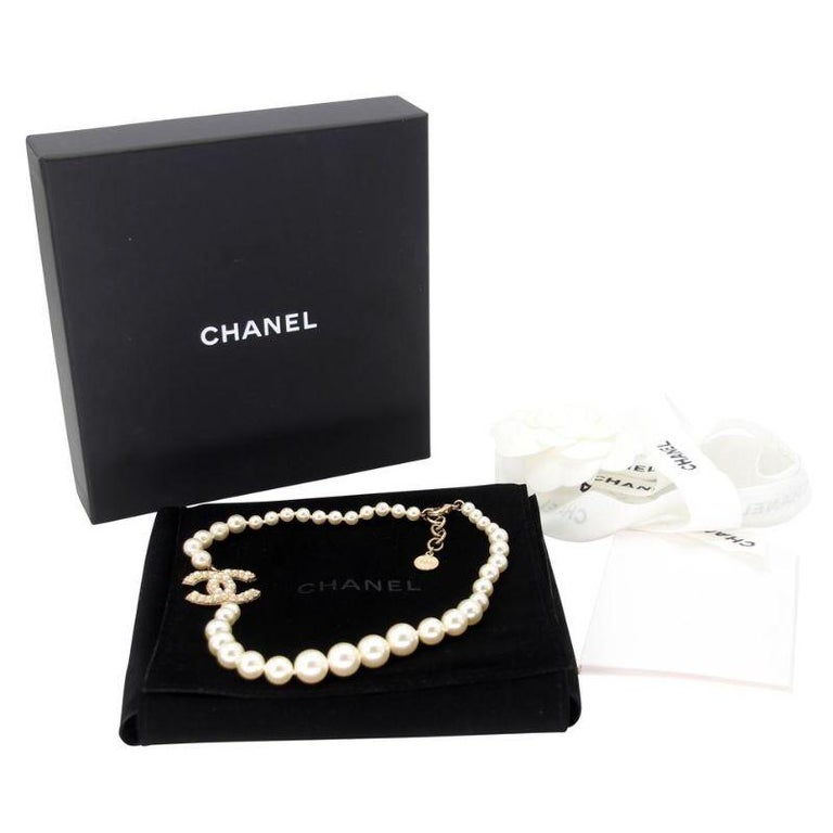 Chanel Double 'CC Gold Logo Mother of Pearl Faux Necklace CC-0814N-0003 ...
