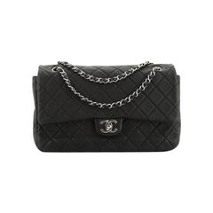 Chanel Double Compartment CC Chain Flap Bag Quilted Leather Medium