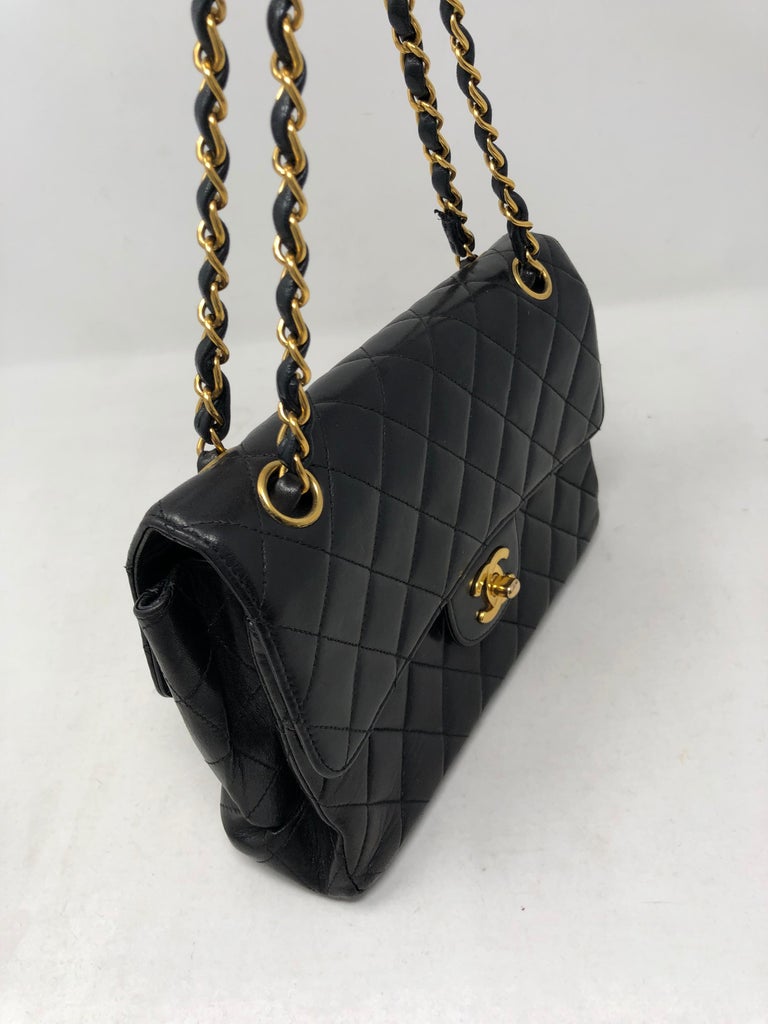 Chanel Double Face Black Leather Bag