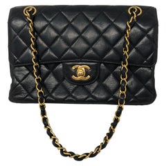 Chanel Double Face Black Leather Bag