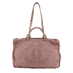 Chanel Double Face Deauville Tote Fringe Quilted Canvas Medium