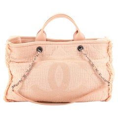 Chanel Double Face Deauville Tote Fringe Quilted Canvas Medium