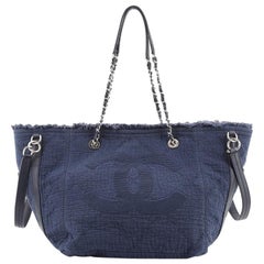 Chanel Double Face Deauville Tote Fringe Quilted Canvas Small