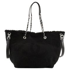Chanel Double Face Deauville Tote Fringe Quilted Canvas Small