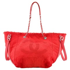 Chanel Double Face Deauville Tote Fringe Quilted Canvas Small at 1stDibs