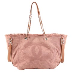 Chanel Double Face Deauville Tote Fringe Quilted Canvas Small
