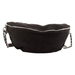 Chanel Double Face Waist Bag Fringe Quilted Canvas