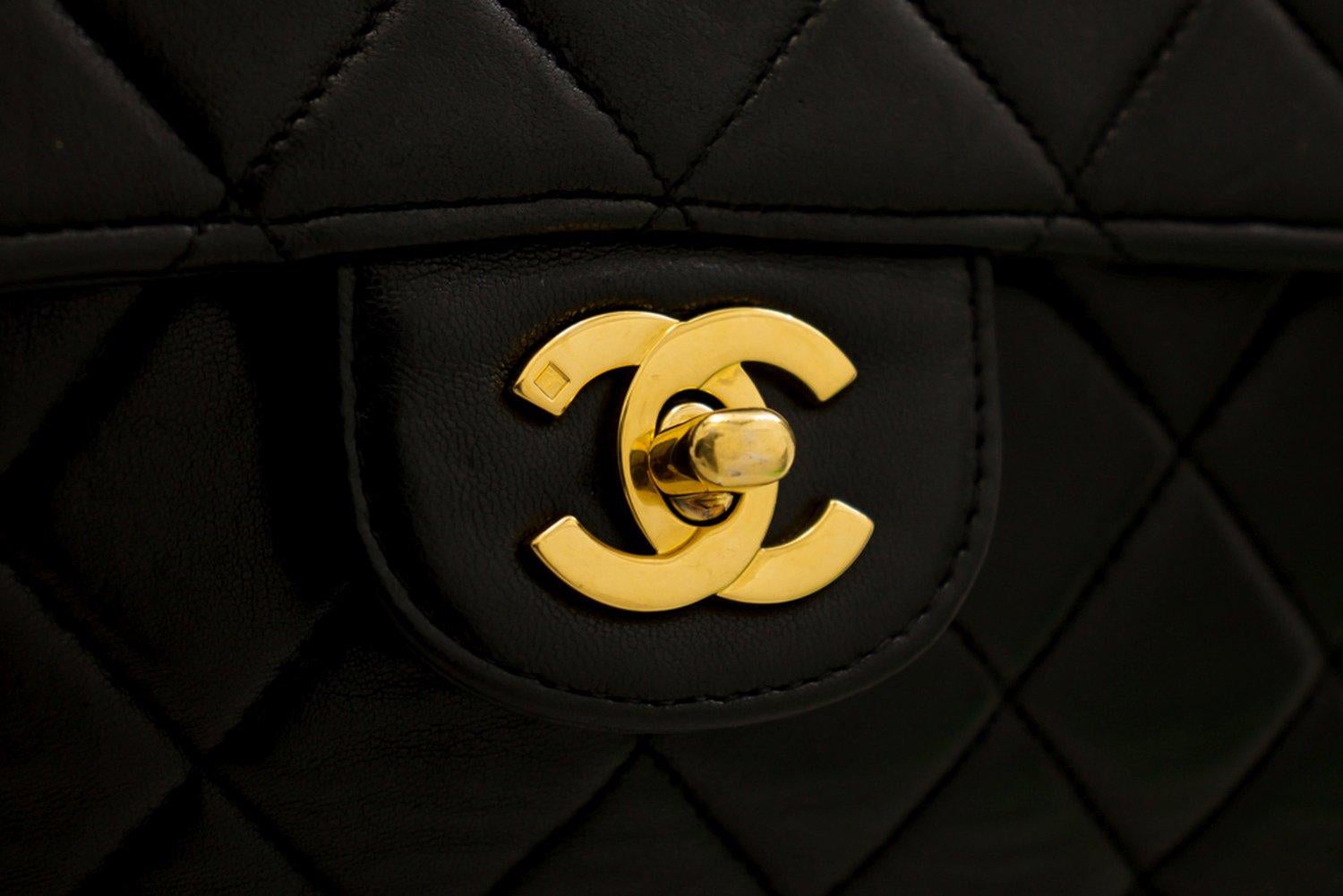 CHANEL Double Faces W Sided Chain Shoulder Bag Black Flap Quilted 8