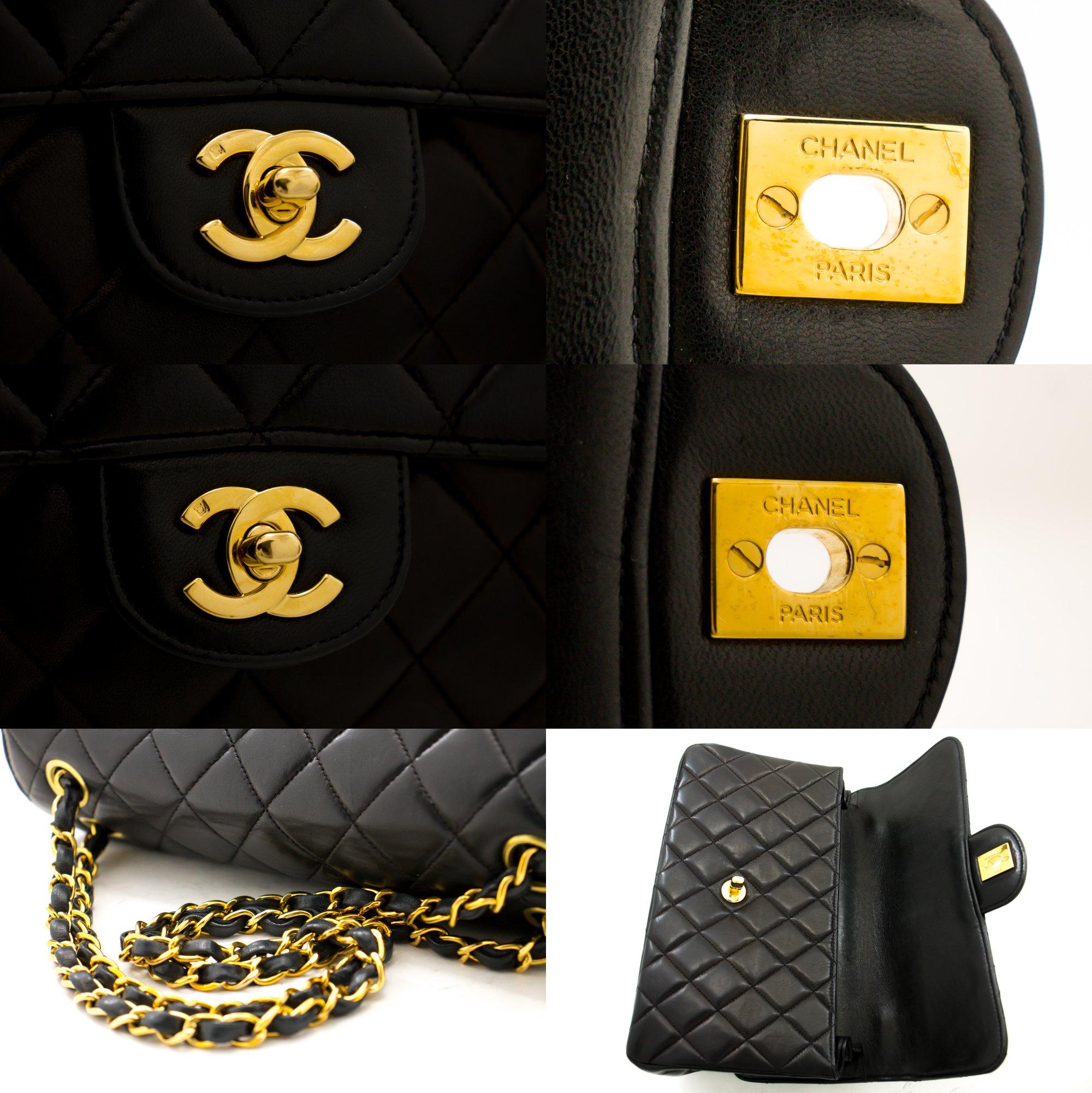 CHANEL Borsa a tracolla con catena a doppia faccia W Flap nera trapuntata 2