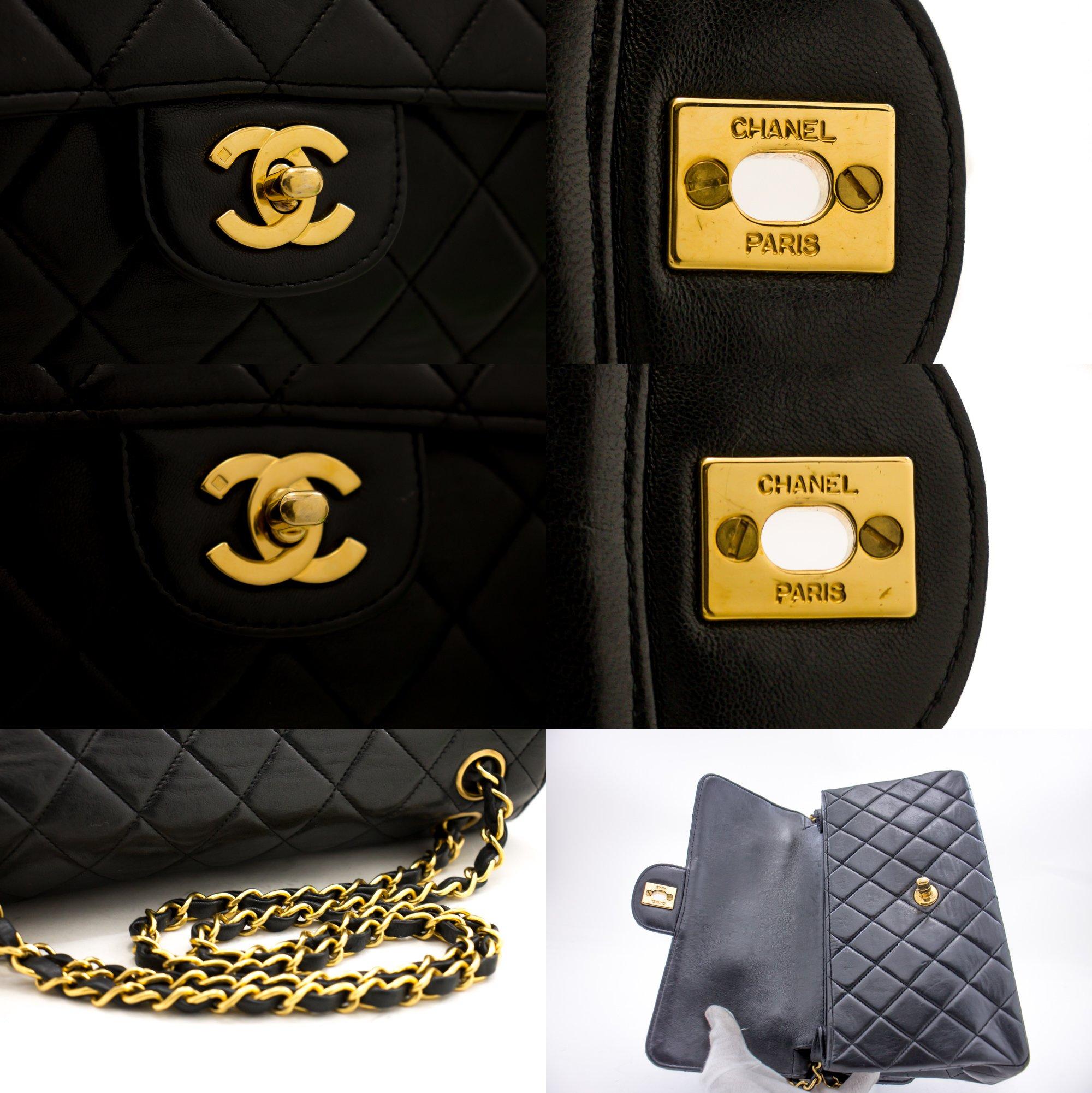 CHANEL Double Faces W Sided Chain Shoulder Bag Black Flap Quilted 3