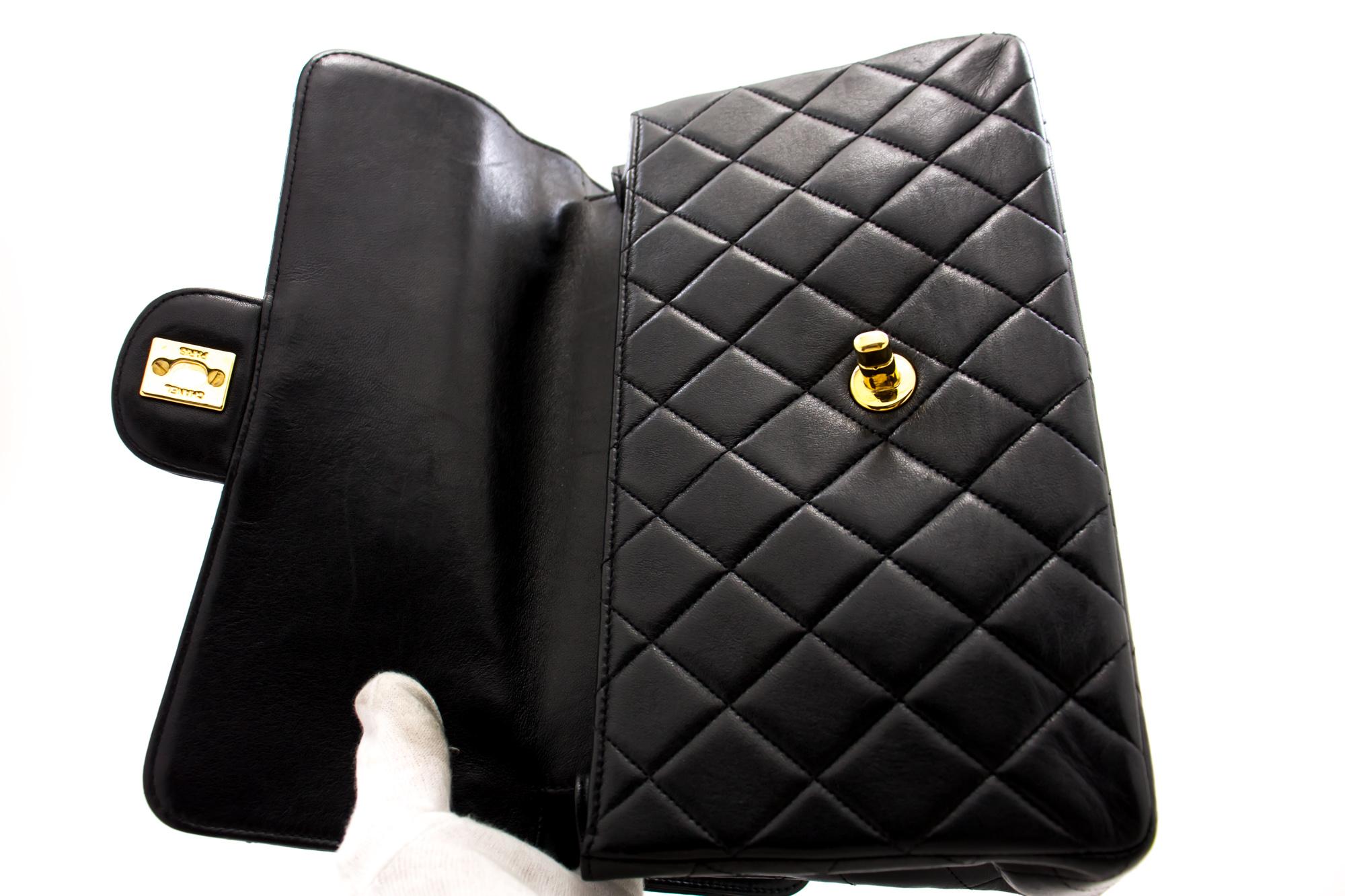 CHANEL Double Faces W Sided Chain Shoulder Bag Black Flap Quilted 5