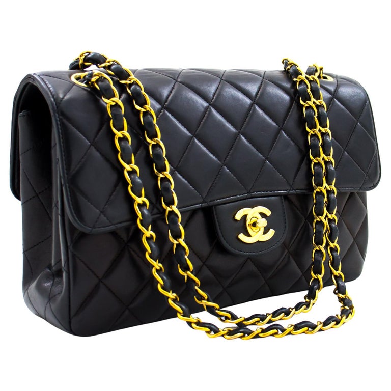 CHANEL Double Faces W Sided Chain Shoulder Bag Black Flap Quilted