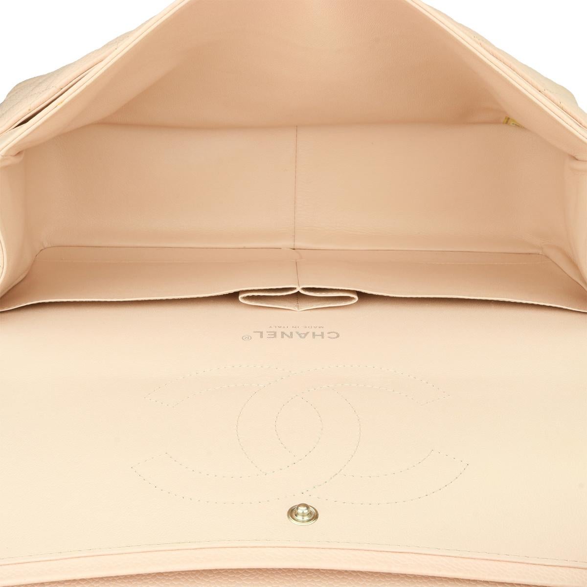 CHANEL Double Flap Jumbo Bag Baby Pink Caviar with Silver Hardware 2014 8
