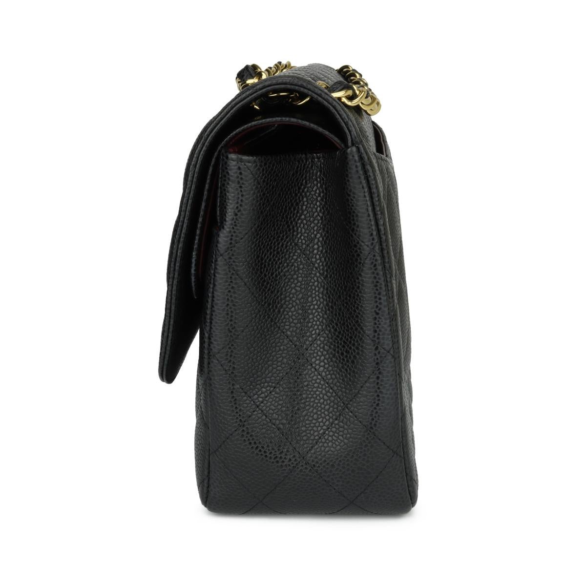 CHANEL Double Flap Jumbo Bag Black Caviar with Gold Hardware 2015 1