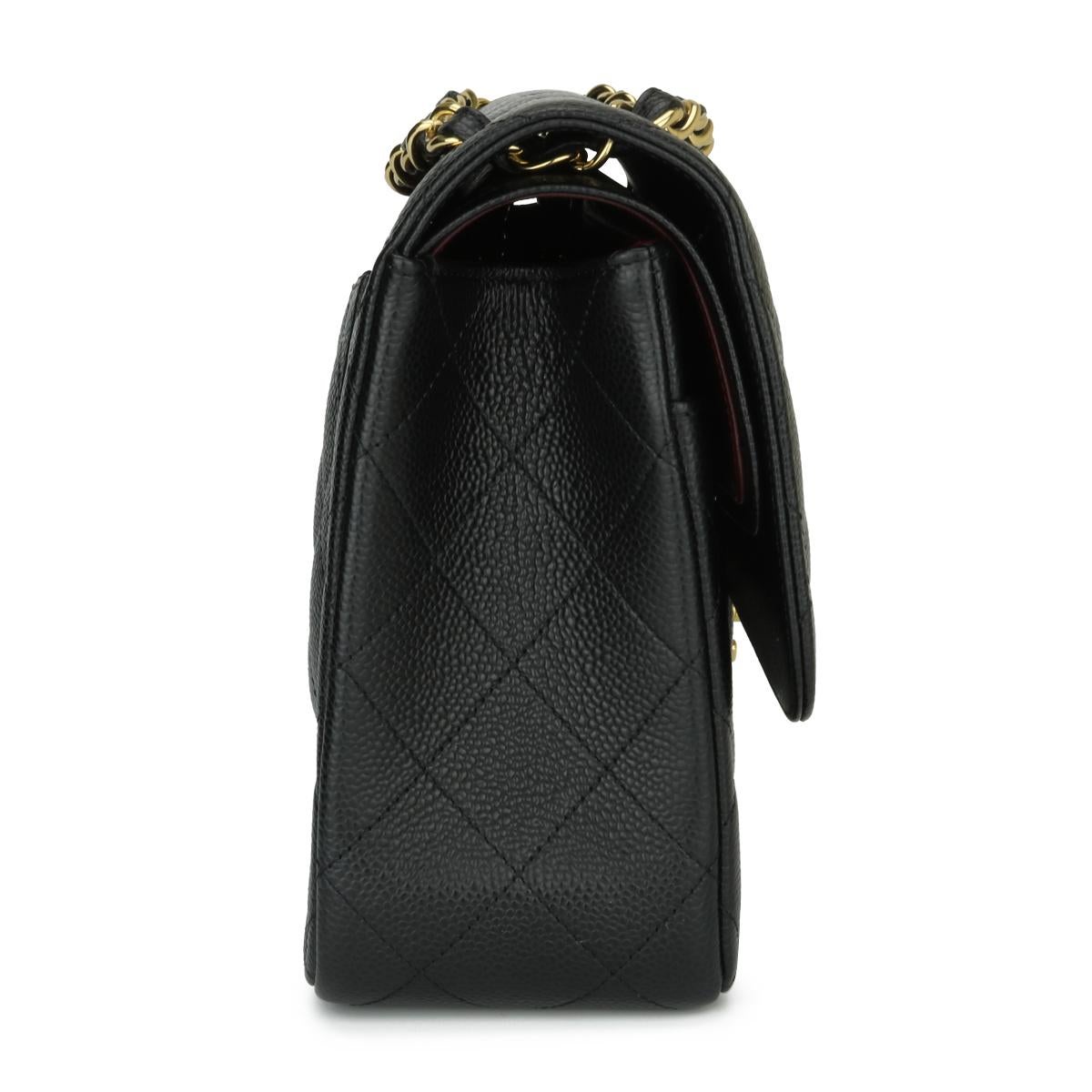 CHANEL Double Flap Jumbo Bag Black Caviar with Gold Hardware 2016 2