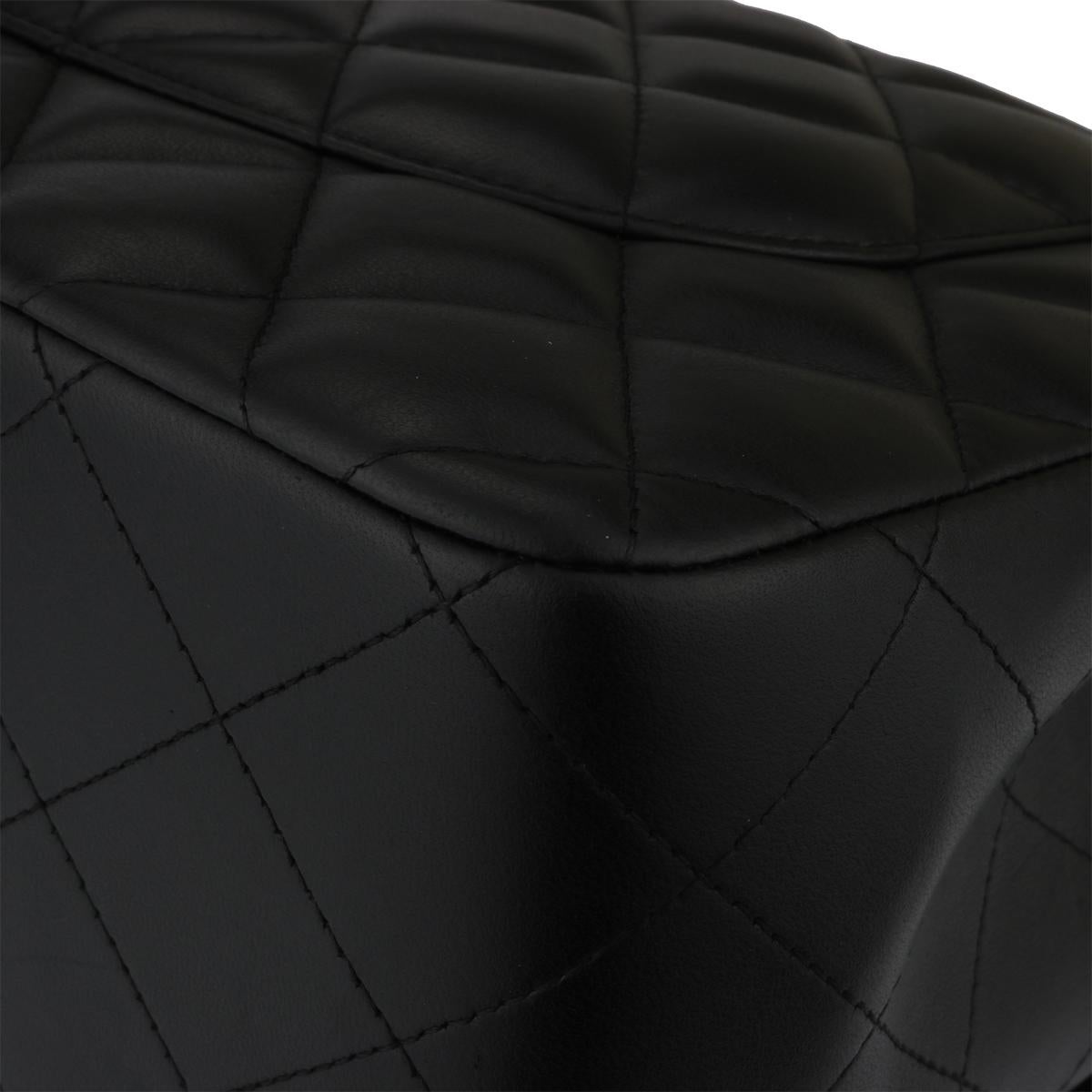 CHANEL Double Flap Jumbo Bag Black Lambskin with Gold Hardware 2014 7
