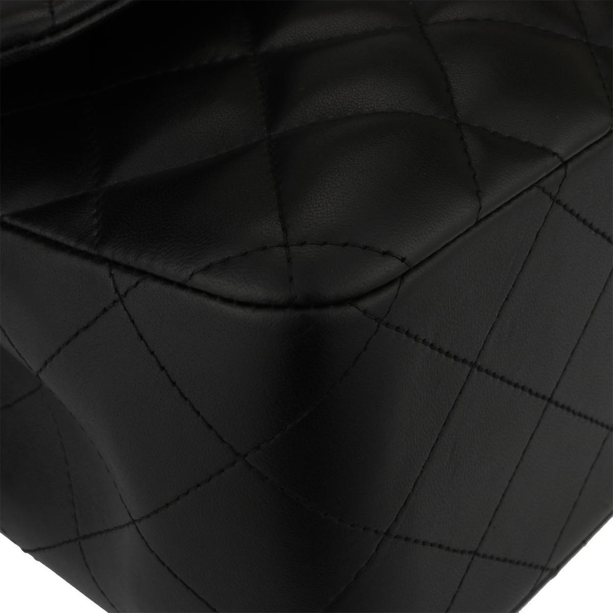 CHANEL Double Flap Jumbo Bag Black Lambskin with Gold Hardware 2014 4