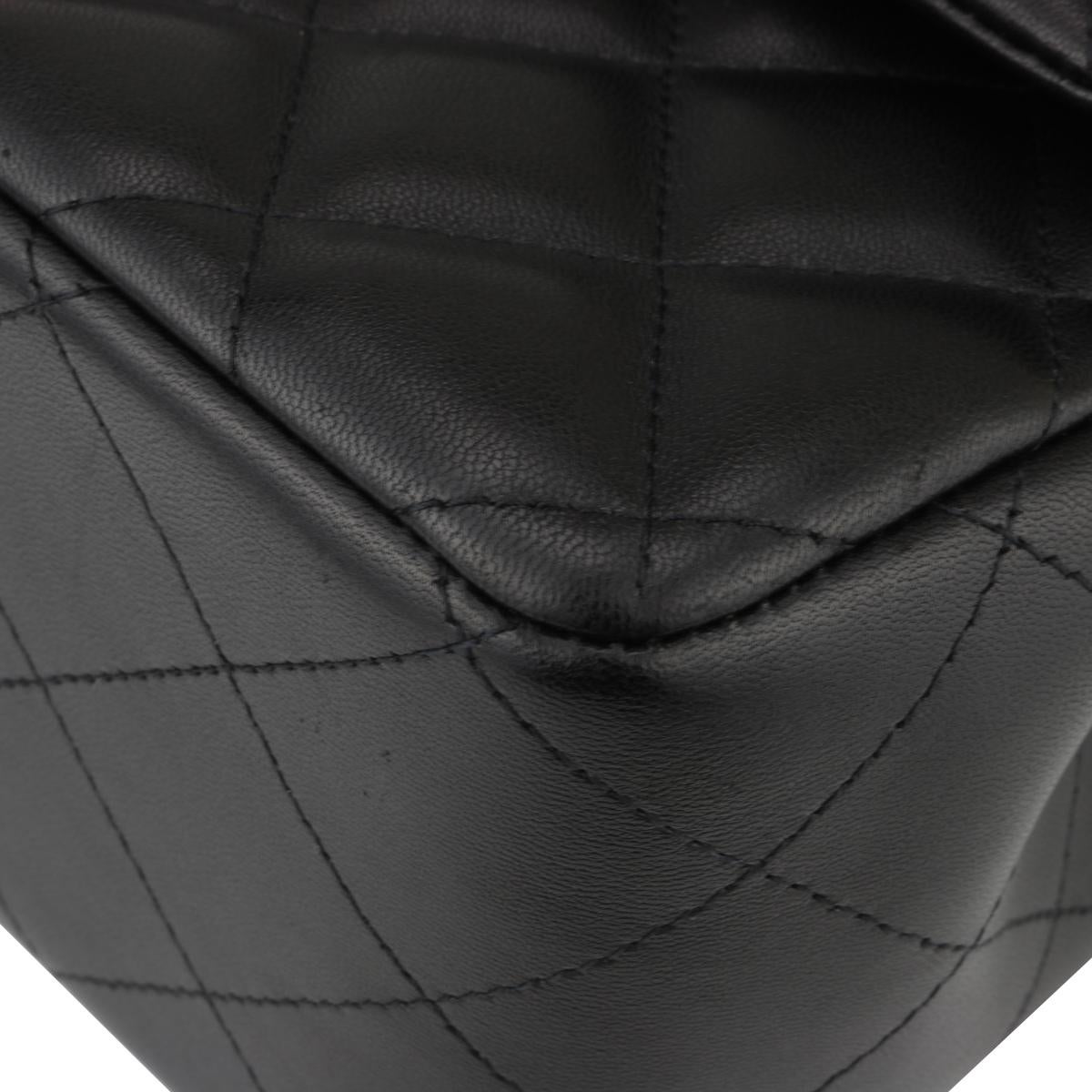 CHANEL Double Flap Jumbo Bag Black Lambskin with Gold Hardware 2014 5