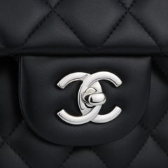 CHANEL Double Flap Jumbo Bag Black Lambskin with Silver Hardware 2018