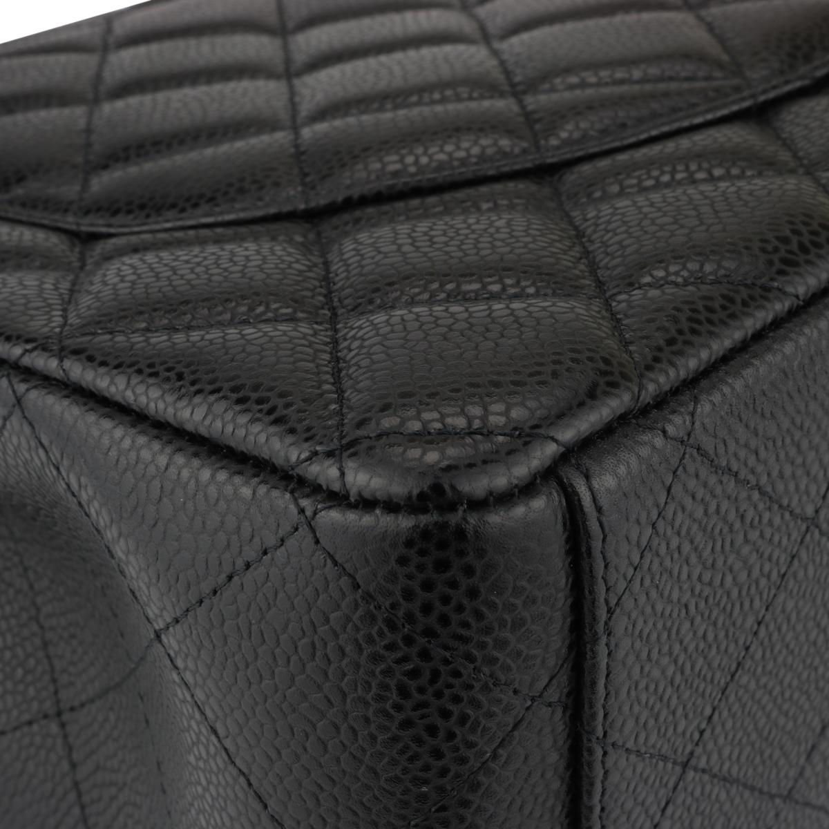 CHANEL Double Flap Maxi Bag Black Caviar with Gold Hardware 2011 3