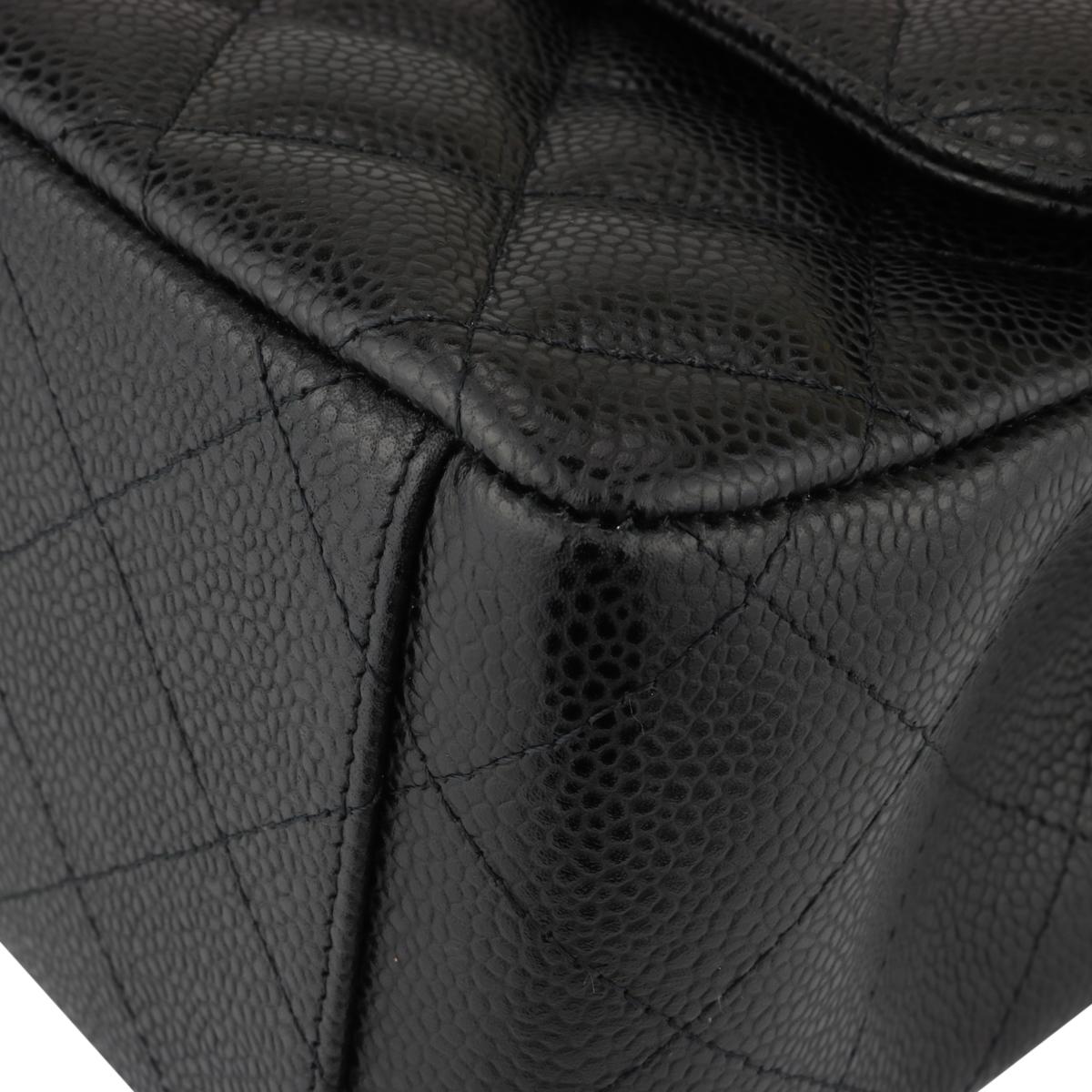 CHANEL Double Flap Maxi Bag Black Caviar with Gold Hardware 2011 2