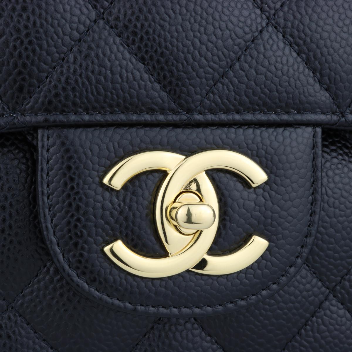 Women's or Men's CHANEL Double Flap Maxi Bag Black Caviar with Gold Hardware 2018