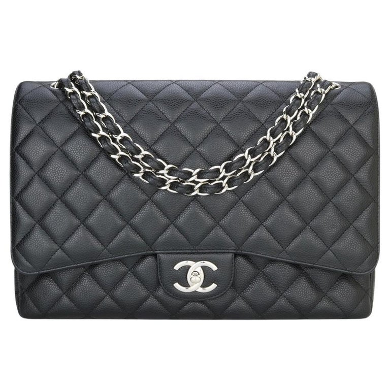 A BEIGE CAVIAR LEATHER MEDIUM DOUBLE FLAP BAG WITH SILVER HARDWARE, CHANEL,  2018